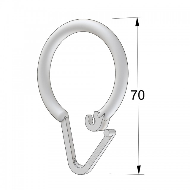 SHOWER CURTAIN RING PLASTIC WHITE